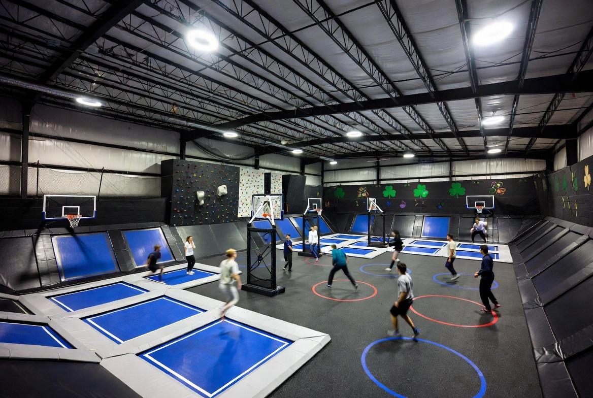 Bounce floor layout graphic with session start times